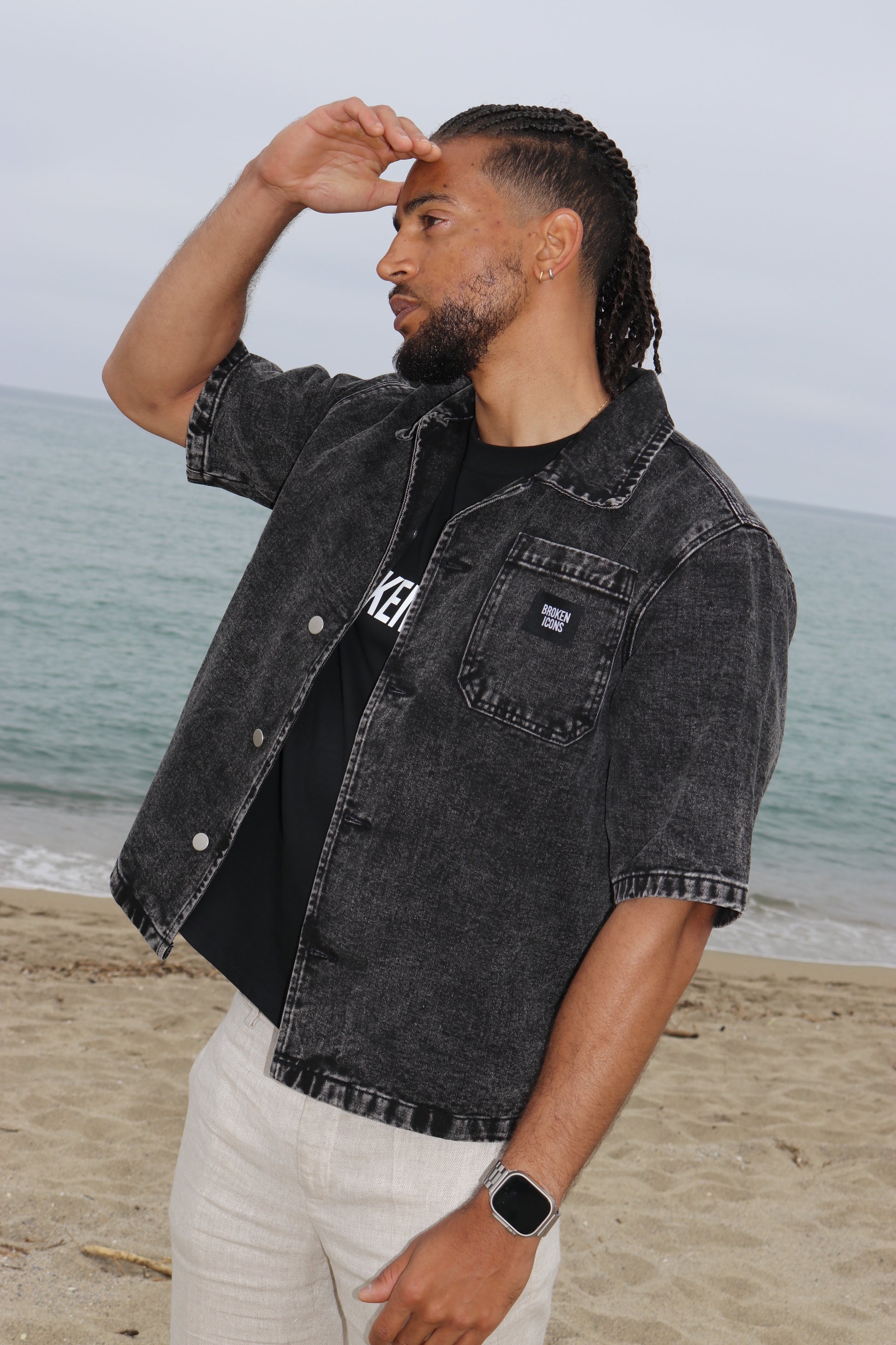 Veste - Denim Délavé Noir