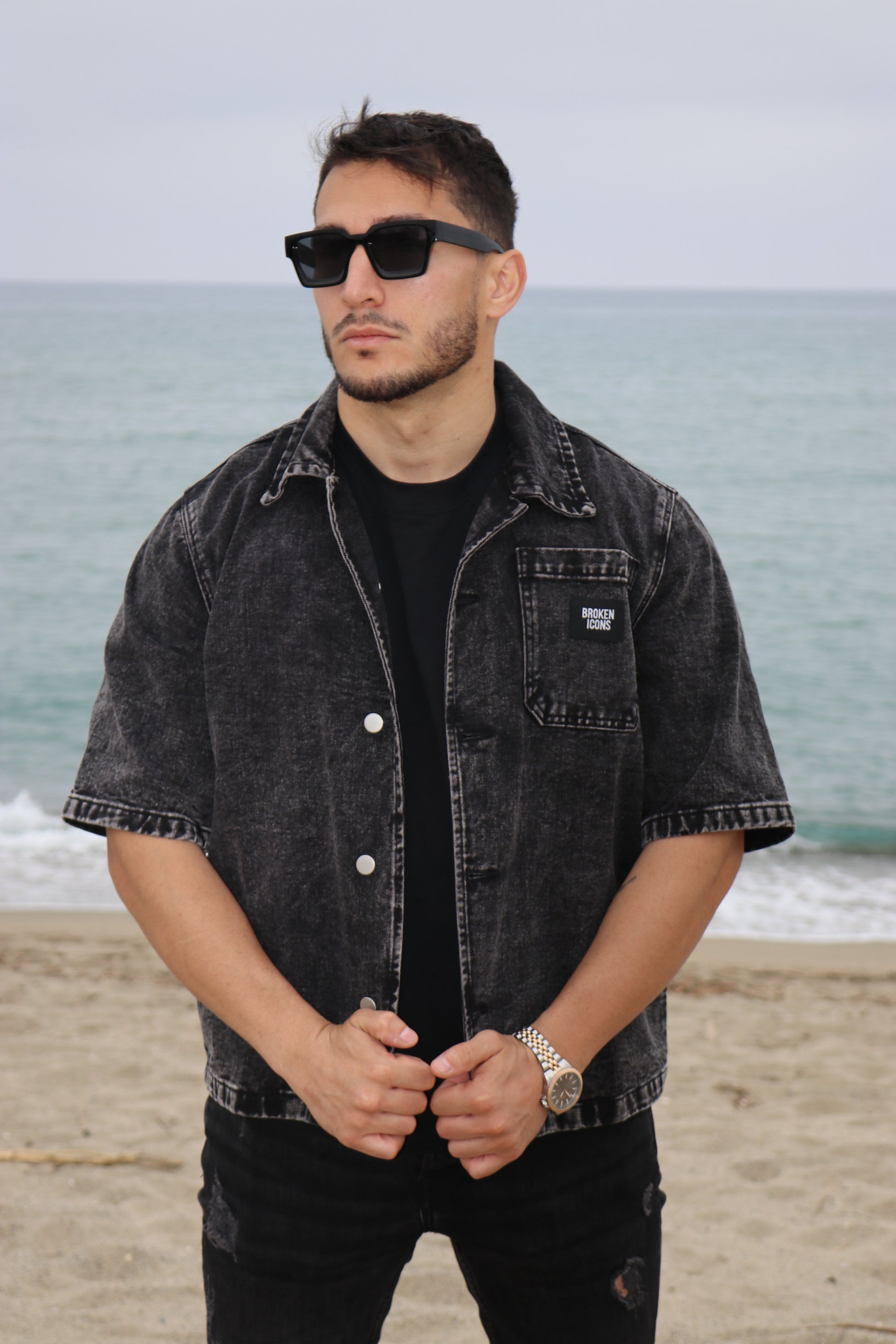 Veste - Denim Délavé Noir