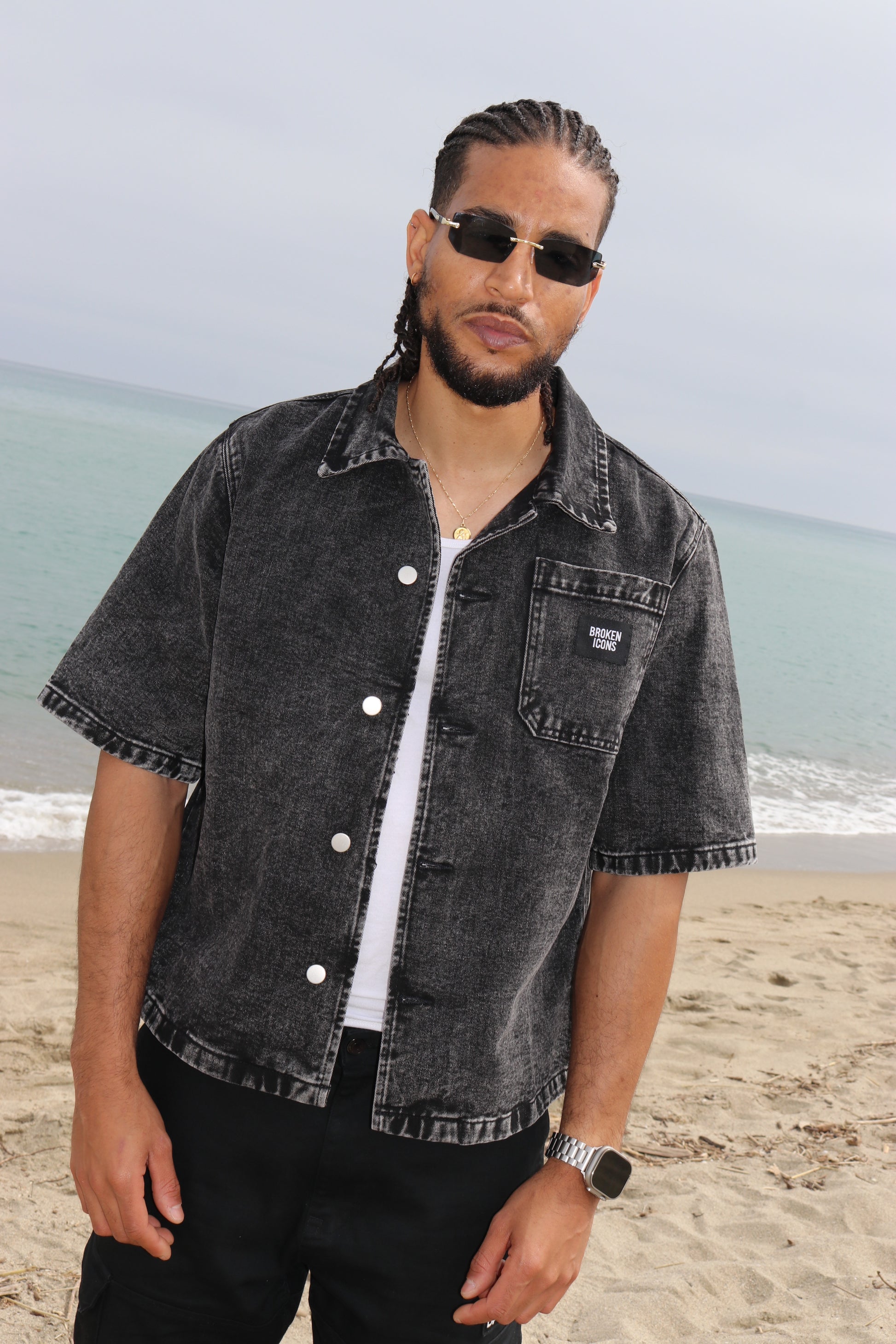 Veste - Denim Délavé Noir